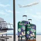 Personalised New Zealand Warriors Luggage Cover Polynesian Tribal Pattern With Rugby Warrior Mascot Art