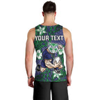 Personalised New Zealand Warriors Men Tank Top Polynesian Tribal Pattern With Rugby Warrior Mascot Art