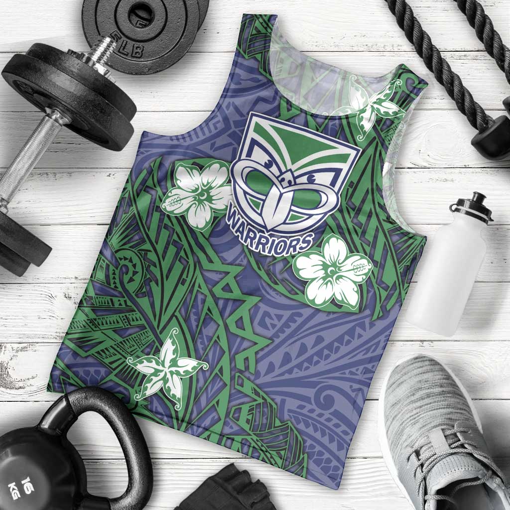 Personalised New Zealand Warriors Men Tank Top Polynesian Tribal Pattern With Rugby Warrior Mascot Art
