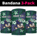 Personalised New Zealand Warriors Neck Gaiter Polynesian Tribal Pattern With Rugby Warrior Mascot Art