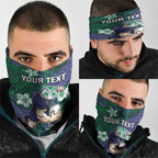 Personalised New Zealand Warriors Neck Gaiter Polynesian Tribal Pattern With Rugby Warrior Mascot Art