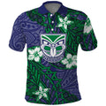Personalised New Zealand Warriors Polo Shirt Polynesian Tribal Pattern With Rugby Warrior Mascot Art