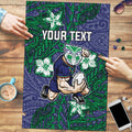 Personalised New Zealand Warriors Puzzle Polynesian Tribal Pattern With Rugby Warrior Mascot Art