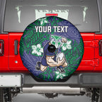 Personalised New Zealand Warriors Spare Tire Cover Polynesian Tribal Pattern With Rugby Warrior Mascot Art