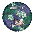 Personalised New Zealand Warriors Spare Tire Cover Polynesian Tribal Pattern With Rugby Warrior Mascot Art
