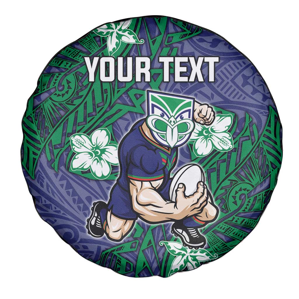 Personalised New Zealand Warriors Spare Tire Cover Polynesian Tribal Pattern With Rugby Warrior Mascot Art