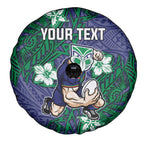 Personalised New Zealand Warriors Spare Tire Cover Polynesian Tribal Pattern With Rugby Warrior Mascot Art