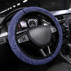 New Zealand Warriors Steering Wheel Cover Polynesian Tribal Pattern With Rugby Warrior Mascot Art
