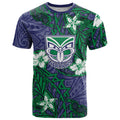 Personalised New Zealand Warriors T Shirt Polynesian Tribal Pattern With Rugby Warrior Mascot Art
