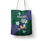 Personalised New Zealand Warriors Tote Bag Polynesian Tribal Pattern With Rugby Warrior Mascot Art