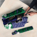 Personalised New Zealand Warriors Umbrella Polynesian Tribal Pattern With Rugby Warrior Mascot Art