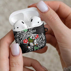Personalised South Sydney Rabbitohs AirPods Case Polynesian Tribal Pattern With Rugby Rabbit Mascot Art