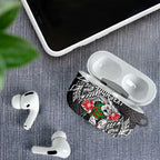 Personalised South Sydney Rabbitohs AirPods Case Polynesian Tribal Pattern With Rugby Rabbit Mascot Art