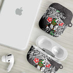 Personalised South Sydney Rabbitohs AirPods Case Polynesian Tribal Pattern With Rugby Rabbit Mascot Art