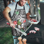 Personalised South Sydney Rabbitohs Apron Polynesian Tribal Pattern With Rugby Rabbit Mascot Art
