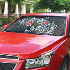 Personalised South Sydney Rabbitohs Auto Sun Shade Polynesian Tribal Pattern With Rugby Rabbit Mascot Art