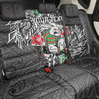 Personalised South Sydney Rabbitohs Back Car Seat Cover Polynesian Tribal Pattern With Rugby Rabbit Mascot Art