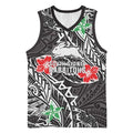 Personalised South Sydney Rabbitohs Basketball Jersey Polynesian Tribal Pattern With Rugby Rabbit Mascot Art