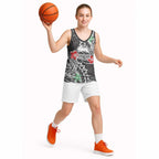 Personalised South Sydney Rabbitohs Basketball Jersey Polynesian Tribal Pattern With Rugby Rabbit Mascot Art