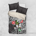 Personalised South Sydney Rabbitohs Bedding Set Polynesian Tribal Pattern With Rugby Rabbit Mascot Art
