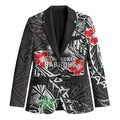 Personalised South Sydney Rabbitohs Blazer Polynesian Tribal Pattern With Rugby Rabbit Mascot Art