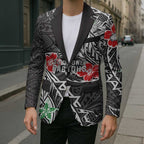 Personalised South Sydney Rabbitohs Blazer Polynesian Tribal Pattern With Rugby Rabbit Mascot Art