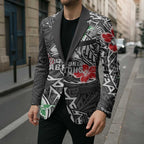 Personalised South Sydney Rabbitohs Blazer Polynesian Tribal Pattern With Rugby Rabbit Mascot Art