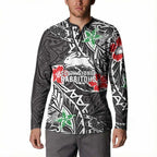 Personalised South Sydney Rabbitohs Button Sweatshirt Polynesian Tribal Pattern With Rugby Rabbit Mascot Art