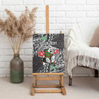Personalised South Sydney Rabbitohs Canvas Wall Art Polynesian Tribal Pattern With Rugby Rabbit Mascot Art