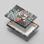 Personalised South Sydney Rabbitohs Canvas Wall Art Polynesian Tribal Pattern With Rugby Rabbit Mascot Art