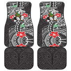 Personalised South Sydney Rabbitohs Car Mats Polynesian Tribal Pattern With Rugby Rabbit Mascot Art