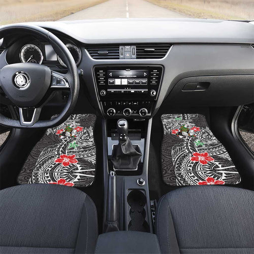 Personalised South Sydney Rabbitohs Car Mats Polynesian Tribal Pattern With Rugby Rabbit Mascot Art