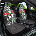 Personalised South Sydney Rabbitohs Car Seat Cover Polynesian Tribal Pattern With Rugby Rabbit Mascot Art