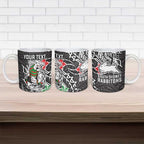 Personalised South Sydney Rabbitohs Ceramic Mug Polynesian Tribal Pattern With Rugby Rabbit Mascot Art