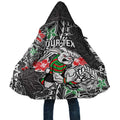 Personalised South Sydney Rabbitohs Cloak Polynesian Tribal Pattern With Rugby Rabbit Mascot Art
