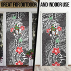 Personalised South Sydney Rabbitohs Door Cover Polynesian Tribal Pattern With Rugby Rabbit Mascot Art
