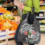 Personalised South Sydney Rabbitohs Grocery Bag Polynesian Tribal Pattern With Rugby Rabbit Mascot Art
