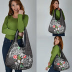 Personalised South Sydney Rabbitohs Grocery Bag Polynesian Tribal Pattern With Rugby Rabbit Mascot Art