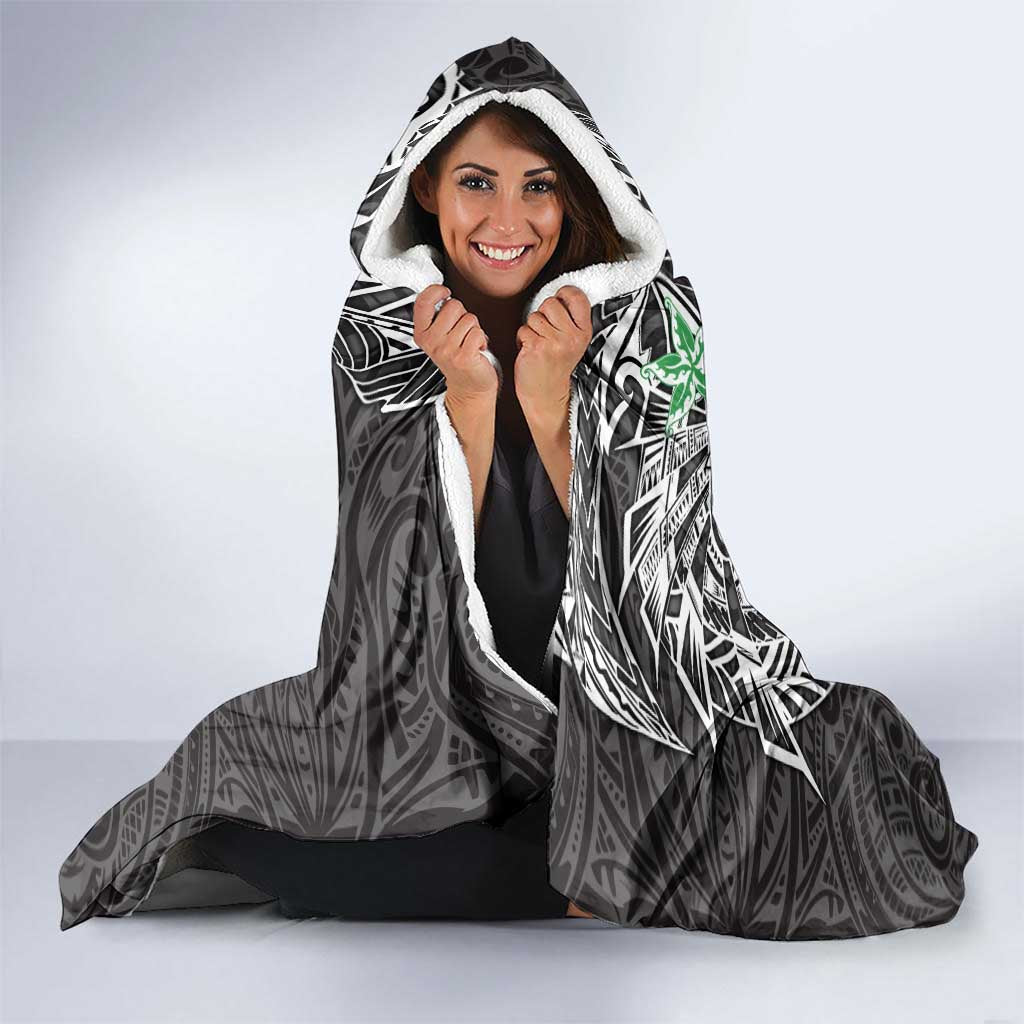 Personalised South Sydney Rabbitohs Hooded Blanket Polynesian Tribal Pattern With Rugby Rabbit Mascot Art
