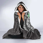 Personalised South Sydney Rabbitohs Hooded Blanket Polynesian Tribal Pattern With Rugby Rabbit Mascot Art
