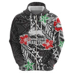 Personalised South Sydney Rabbitohs Hoodie Polynesian Tribal Pattern With Rugby Rabbit Mascot Art