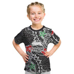 Personalised South Sydney Rabbitohs Kid T Shirt Polynesian Tribal Pattern With Rugby Rabbit Mascot Art