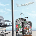 Personalised South Sydney Rabbitohs Luggage Cover Polynesian Tribal Pattern With Rugby Rabbit Mascot Art
