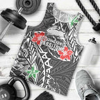 Personalised South Sydney Rabbitohs Men Tank Top Polynesian Tribal Pattern With Rugby Rabbit Mascot Art