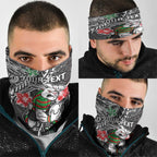 Personalised South Sydney Rabbitohs Neck Gaiter Polynesian Tribal Pattern With Rugby Rabbit Mascot Art