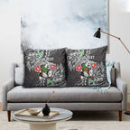 Personalised South Sydney Rabbitohs Pillow Cover Polynesian Tribal Pattern With Rugby Rabbit Mascot Art