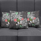 Personalised South Sydney Rabbitohs Pillow Cover Polynesian Tribal Pattern With Rugby Rabbit Mascot Art