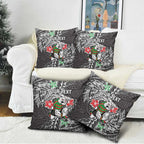 Personalised South Sydney Rabbitohs Pillow Cover Polynesian Tribal Pattern With Rugby Rabbit Mascot Art