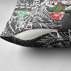 Personalised South Sydney Rabbitohs Pillow Cover Polynesian Tribal Pattern With Rugby Rabbit Mascot Art