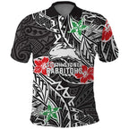 Personalised South Sydney Rabbitohs Polo Shirt Polynesian Tribal Pattern With Rugby Rabbit Mascot Art